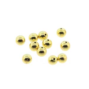 3mm Memory Wire End Cap Beads, Gold Plate, 20 pcs, fin1191