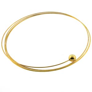 3mm Memory Wire End Cap Beads, Gold Plate, 20 pcs, fin1191