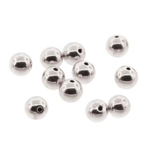 5mm Memory Wire End Cap Beads, Silver Plate, 20 pcs, fin1190