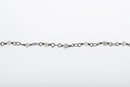 13 feet (4 meters) LABRADORITE GEMSTONE Rosary Chain, gunmetal black links, double wrapped 4mm round gemstone beads, fch0683b