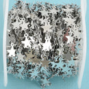 1 yard (3 feet) SILVER STAR Chain, Metal Sequin Chain, Cable Link Chain, brass chain, 8mm flat star shapes, fch0796a