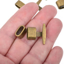 5 Sets BRONZE End Cap Hook and Eye Clasps for 4mm leather cord fcl0275