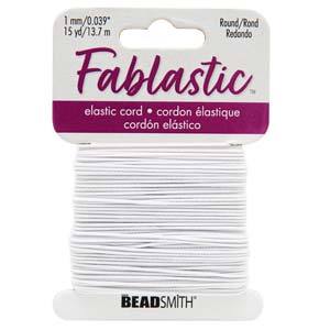 White Elastic Stretch Cord for Masks, 1mm Round Cord, Spandex, 15 yards, cor0548