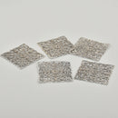 20 Large Antique Silver Filigree Squares, flat thin findings for jewelry making, crafts  FIL0004