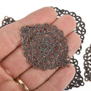 30 Copper Filigree Blanks, flat thin findings 2-1/8" FIL0098