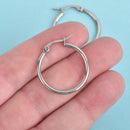 10 SILVER Huggie Earring Blanks Stainless Steel 25mm fin0792