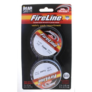 30 yards FIRELINE Crystal White Bead Weaving Thread, 2 pack 6lb and 4lb, .005in/.006in cor0563