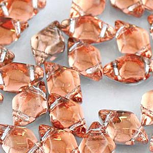 GemDuo Czech Glass Beads Backlit Peach, GD8500030-27102, 8gr, bsd1032