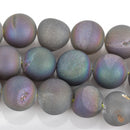 12mm DRUZY Quartz Round Beads, RAINBOW Geode Round Beads, full strand, 33 beads, gdz0222