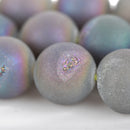 12mm DRUZY Quartz Round Beads, RAINBOW Geode Round Beads, full strand, 33 beads, gdz0222