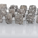 2 SMOKE GRAY Druzy Beads, Natural Quartz, Cross Section of Stalactite, 10mm, gdz0228