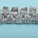 2 METALLIC SILVER Druzy Beads, Natural Quartz, Cross Section of Stalactite, 10mm, gdz0231