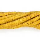 4mm HEISHI Beads, Howlite YELLOW Rondelle Beads, trade beads, full strand gem0162