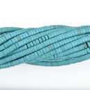 4mm HEISHI Beads, Howlite TURQUOISE BLUE Rondelle Beads, trade beads, full strand gem0164