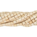 4mm HEISHI Beads, Howlite WHITE Barrel Beads, trade beads, full strand gem0170