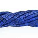 4mm HEISHI Beads, Howlite DARK BLUE Barrel Beads, trade beads, full strand gem0172