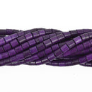 4mm HEISHI Beads, Howlite PURPLE Barrel Beads, trade beads, full strand gem0173