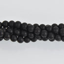 6mm Round Matte Black Onyx Beads, smooth gemstone, half strand, gem0564