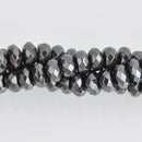 8mm Hematite Rondelle Beads, faceted gemstone, half strand, gem0578