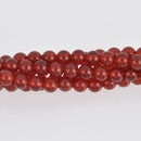 4mm Carnelian Round Beads, smooth gemstone, half strand, gem0579