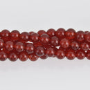 6mm Carnelian Round Beads, smooth gemstone, half strand, gem0580