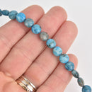 8mm Blue Crazy Lace Agate Coin Beads, smooth gemstone, half strand, gem0590