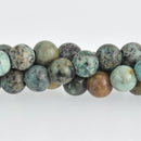 10mm African Turquoise Round Beads, Large Hole, smooth gemstone, half strand, gem0610