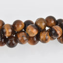 10mm Tiger Eye Round Beads, Large Hole, smooth gemstone, half strand, gem0612