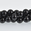 10mm Black Onyx Round Beads, Large Hole, smooth gemstone, half strand, gem0613