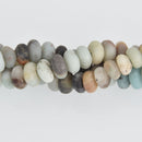 8mm Matte Black Gold Amazonite Rondelle Beads, Large Hole, smooth gemstone, half strand, gem0615