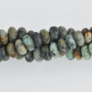 8mm Matte African Turquoise Rondelle Beads, Large Hole, smooth gemstone, half strand, gem0617