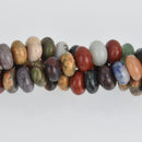 8mm Mixed Stones Rondelle Beads, Large Hole, smooth gemstone, half strand, gem0618