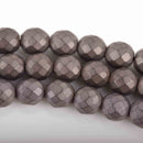 4mm Matte Hematite Round Beads, MUSHROOM BROWN Titanium Coated Gemstone Beads, faceted, full strand, 98 beads, ghe0171