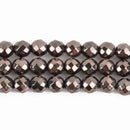 4mm Hematite Round Beads, MUSHROOM BROWN Titanium Coated Gemstone Beads, faceted, full strand, 98 beads, ghe0172