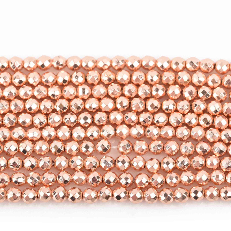4mm rose gold beads