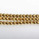 6mm Hematite Round Beads, GOLD Titanium Coated Gemstone Beads, faceted, full strand, 68 beads, ghe0189