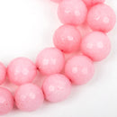 10mm Round Faceted BABY PINK JADE Gemstone Beads, full strand gjd0066
