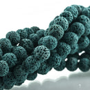 8mm TEAL BLUE LAVA Beads, Aromatherapy Beads, Round Diffuser Beads, Essential Oil Beads, full strand, 50 beads per strand, glv0039