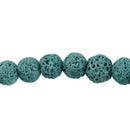 8mm TEAL BLUE LAVA Beads, Aromatherapy Beads, Round Diffuser Beads, Essential Oil Beads, full strand, 50 beads per strand, glv0039