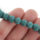 8mm TEAL BLUE LAVA Beads, Aromatherapy Beads, Round Diffuser Beads, Essential Oil Beads, full strand, 50 beads per strand, glv0039