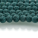 8mm TEAL BLUE LAVA Beads, Aromatherapy Beads, Round Diffuser Beads, Essential Oil Beads, full strand, 50 beads per strand, glv0039