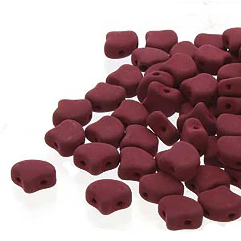 Ginko Czech Glass Beads 7.5mm Matte Velvet Maroon 22 grams, GNK8702010-29528 bsd0491