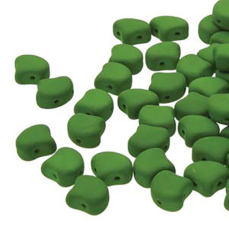 Ginko Czech Glass Beads 7.5mm Matte Velvet Lizard Green 22 grams, GNK8702010-29534 bsd0490