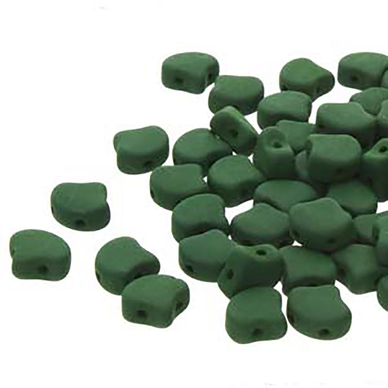 Ginko Czech Glass Beads 7.5mm Matte Velvet Forest Green 22 grams, GNK8702010-29542 bsd0495