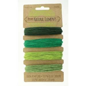 1mm Hemp Cord Emerald Green Shades, 4 pack, 20lb test, 40 yards, cor0317