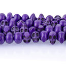 12mm PURPLE Howlite Skull Beads, Drilled Sideways, full strand, about 40 beads, how0672