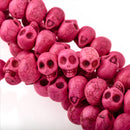 12mm PINK Howlite Skull Beads, Drilled Sideways, full strand, about 40 beads, how0675