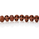 12mm BROWN Howlite Skull Beads, Drilled Sideways, full strand, about 40 beads, how0677