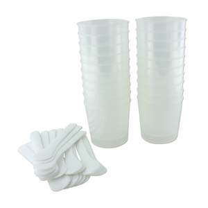 ICE RESIN Mixing Cups and Sticks Refill Kit, 20 plastic cups and 20 stir sticks, adh0042