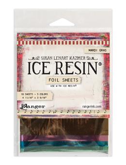 Foil Sheets Ice Resin, Mardi Gras, 10 sheets cft0199